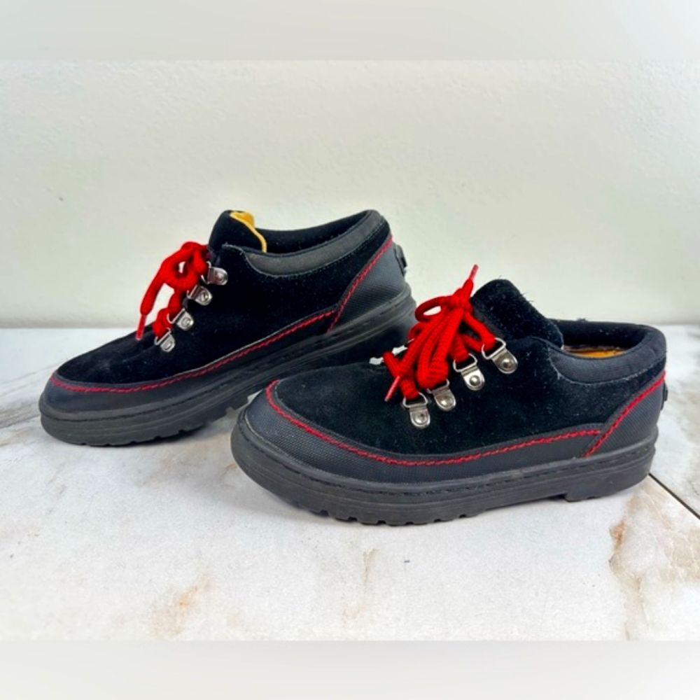 VTG Y2K Old Navy Women's Black Genuine Suede Leather Hiking Shoes Sneakers, Sz